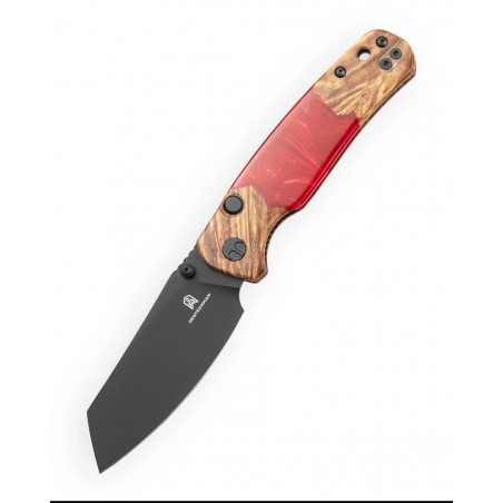 Nóż składany Bestechman Cicada's Wing-TL Red Resin / Wood, Black PVD 10Cr15MoV (BMK24-W-1)