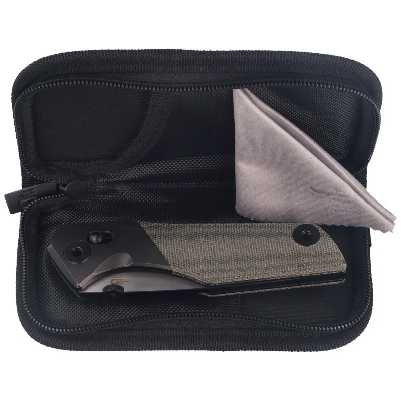 Nóż składany Bestech Cetus Black Bronze Titanium / Black Canvas Micarta, Black PVD / Satin M390 by Poltergeist Works (BT2304A)