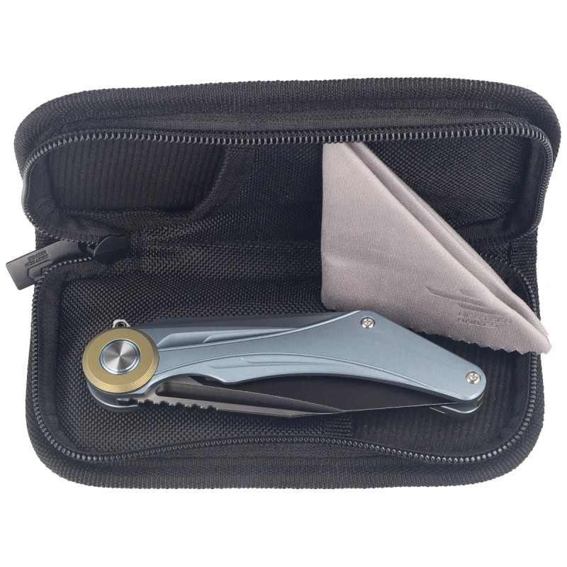Nóż składany Bestech Seraph Blue Titanium, Black Stonewashed / Satin M390 by Kombou (BT2403D)