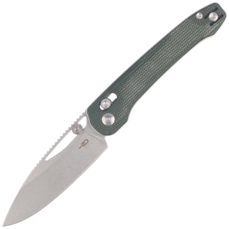 Nóż składany Bestech Cobber Green Micarta, Stonewashed 14C28N by Happy as Larry (BG68D)