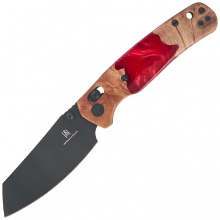 Nóż składany Bestechman Cicada's Wing Wood / Red Resin, Black PVD 10Cr15MoV (BMK06-W-5)