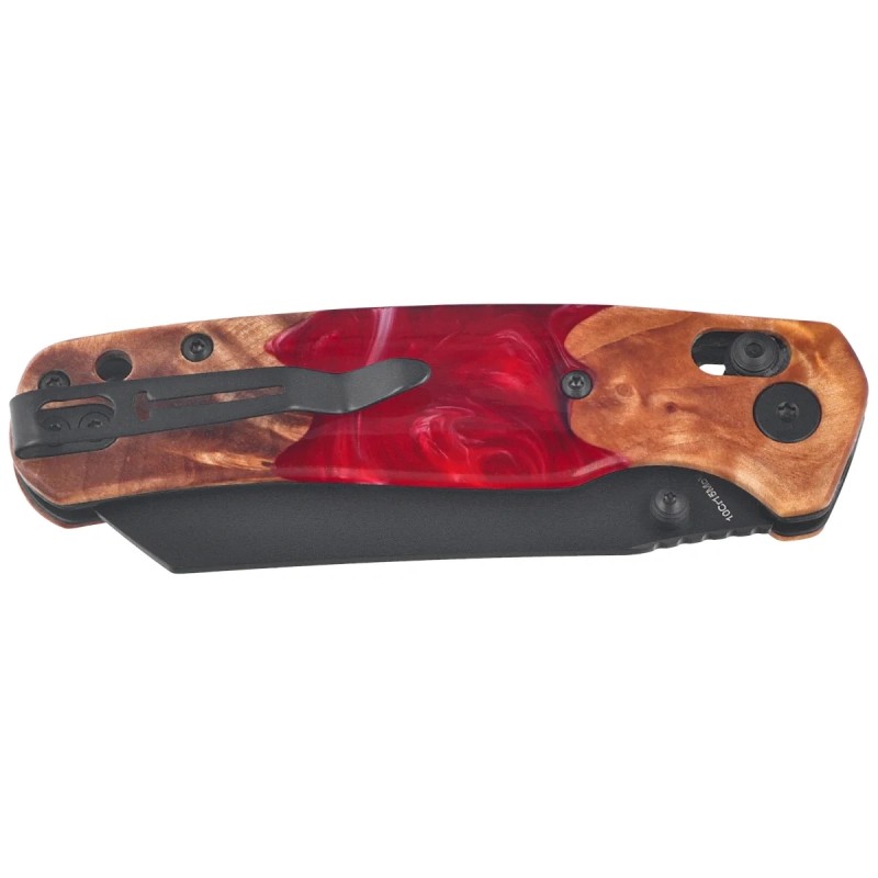 Nóż składany Bestechman Cicada's Wing Wood / Red Resin, Black PVD 10Cr15MoV (BMK06-W-5)