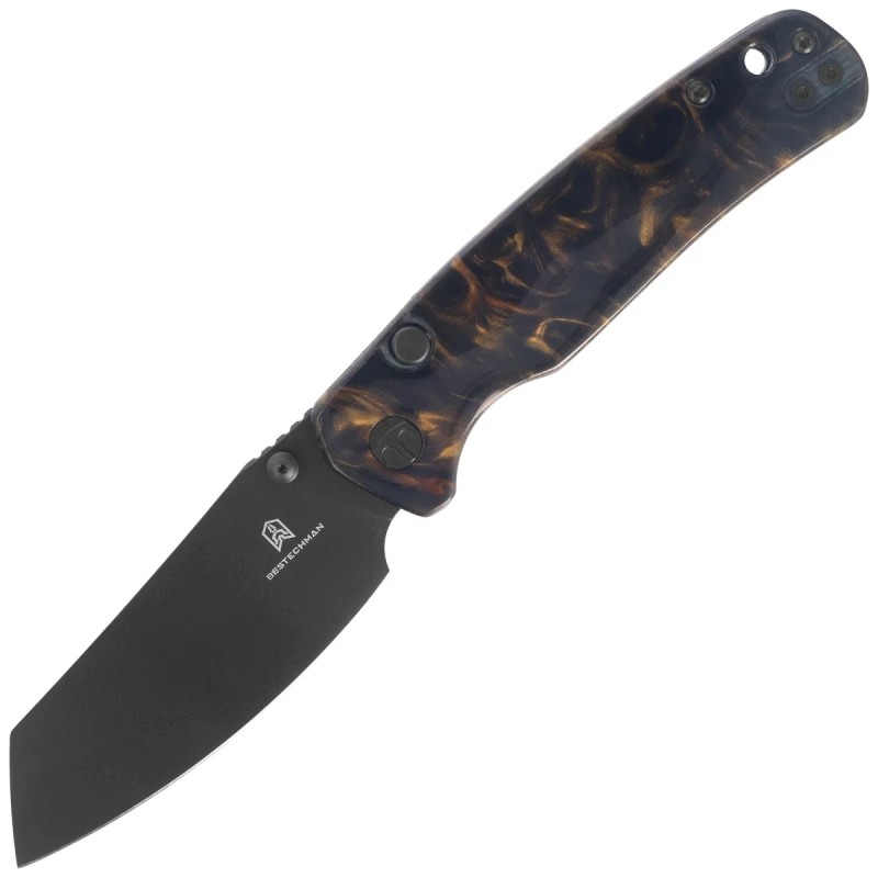 Nóż składany Bestechman Cicada's Wing-TL Brown Resin, Black PVD 10Cr15CoMoV (BMK24-R-4)