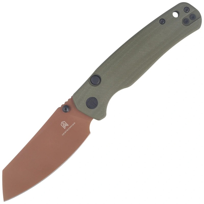 Nóż składany Bestechman Cicada's Wing-TL OD Green G10, Gold PVD 10Cr15CoMoV (BMK24H)