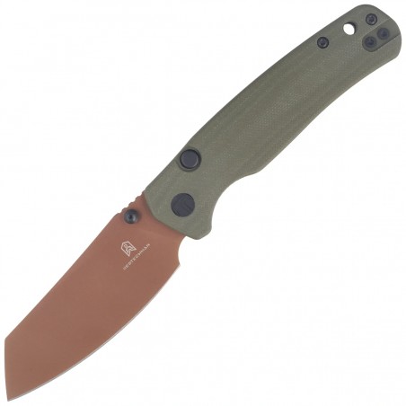 Nóż składany Bestechman Cicada's Wing-TL OD Green G10, Gold PVD 10Cr15CoMoV (BMK24H)
