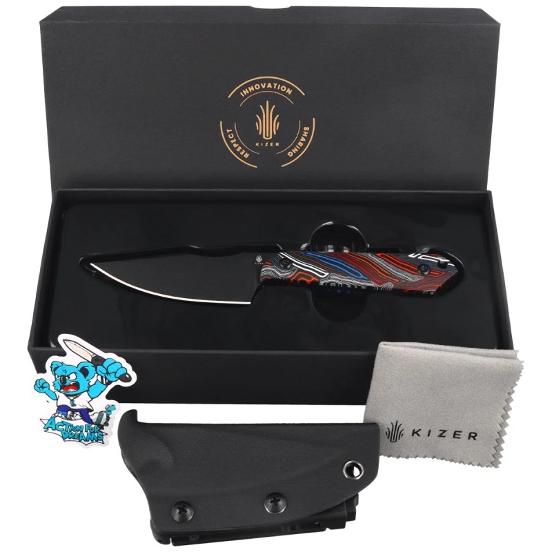 Nóż Kizer Mini Harpoon Multicolored G10, Black CPM 3V by Maverick Customs (1040S6)