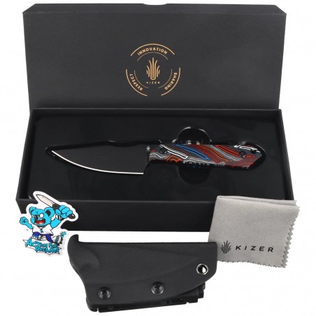 Nóż Kizer Mini Harpoon Multicolored G10, Black CPM 3V by Maverick Customs (1040S6)