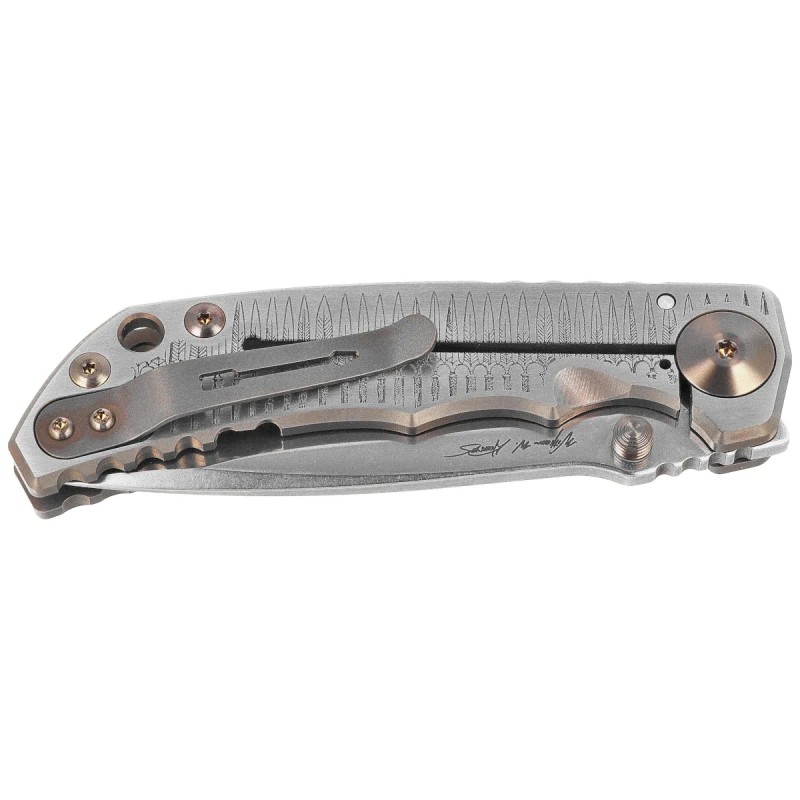 Nóż składany Spartan Blades  Harsey Folder ''Marching Spartans'' Titanium, Stonewashed MagnaCut