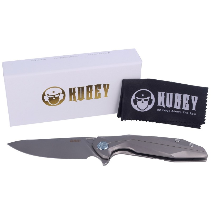 Nóż składany Kubey Nova FL KB235F, Gray Titanium, Bead Blasted 14C28N