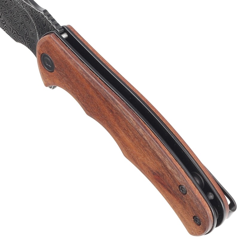 Nóż składany Civivi Mini Praxis Guibourtia Wood, Black Hand Rubbed Damascus (C18026C-DS1)