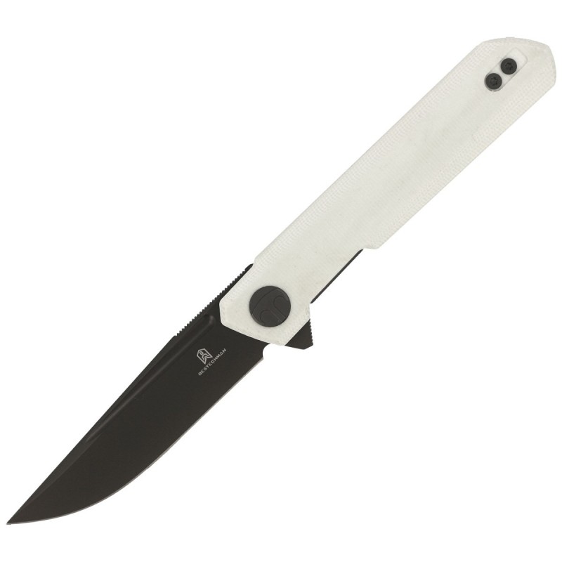 Nóż składany Bestechman Mini Dundee White G10, Grey PVD D2 by Ostap Hel (BMK03H)