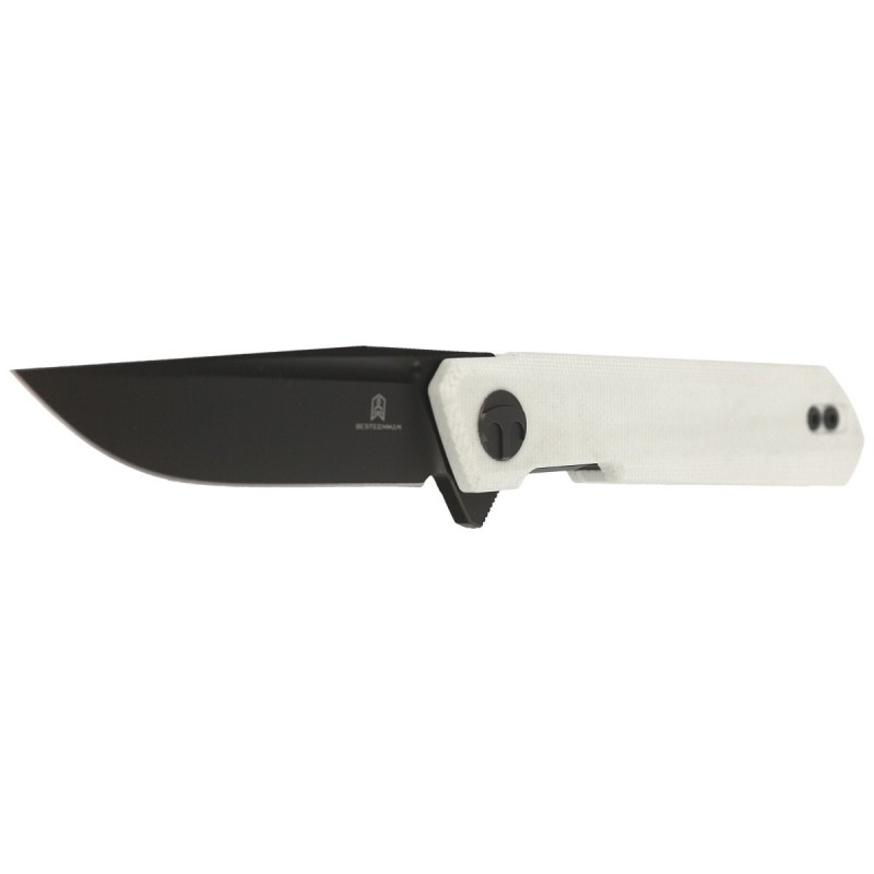 Nóż składany Bestechman Mini Dundee White G10, Grey PVD D2 by Ostap Hel (BMK03H)
