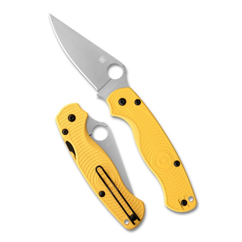 Nóż składany Spyderco Para Military 2 Lightweight Salt Yellow FRN, Satin MagnaCut by Sal and Eric Glesser (C81PYL2)