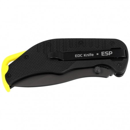 Nóż składany ESP EK-BY-01 Black/Yellow PA66 Polyamide, Titanium Gray PVD AUS-8