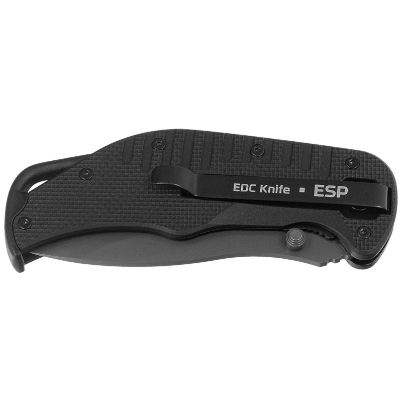 Nóż składany ESP EK-BB-01 Black PA66 Polyamide, Titanium Gray PVD AUS-8