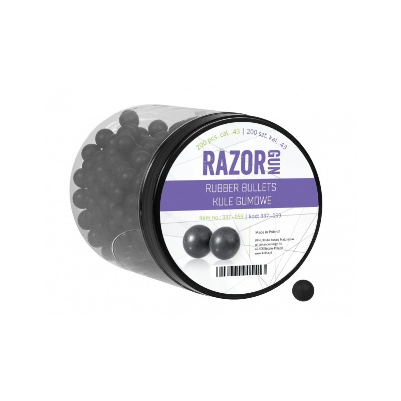   Kule gumowe RazorGun 43 kal. .43 / 200 szt. do Umarex M&P9c TPM1 PPQ - 1 - Broń na kule gumowe