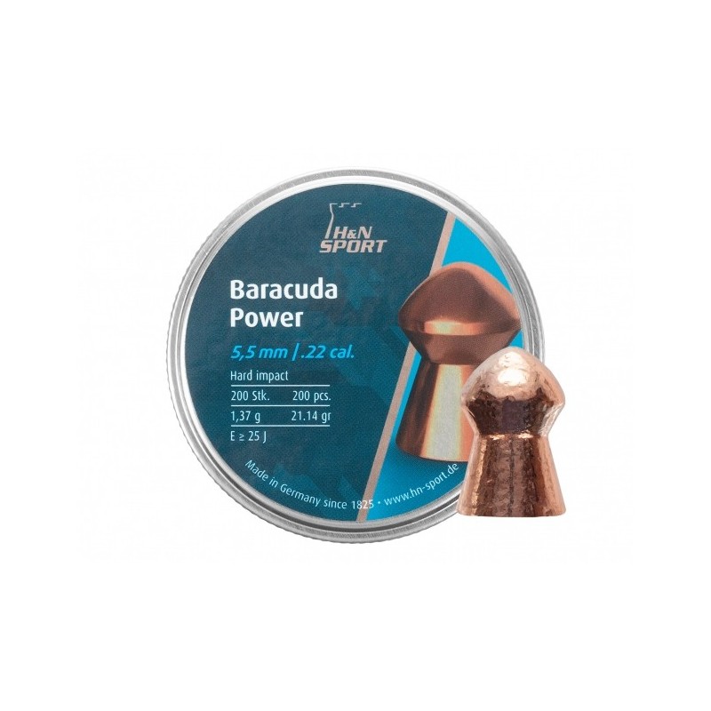   Śrut diabolo H&N Baracuda Power 5,5 mm 200 szt. - 1 - Śrut 5,5 mm
