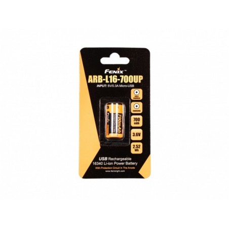   Akumulator Fenix USB ARB-L16UP (16340 RCR123 700 mAh 3,6 V) - 7 - Latarki 