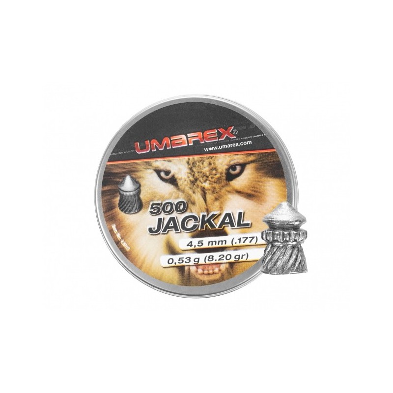   Śrut diabolo Umarex Jackal Pointed Ribbed 4,5/500 - 1 - Śrut 4,5 mm