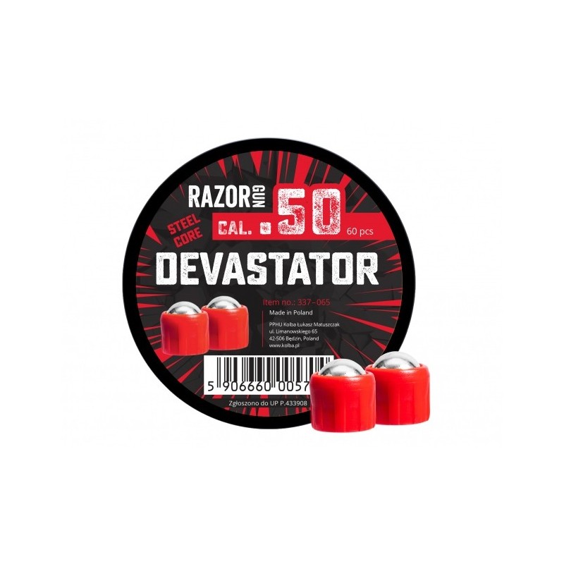   Kule metalowe RazorGun Steel Core Devastator kal. .50 / 60 szt. do Umarex HDR50 - 1 - Broń na kule gumowe