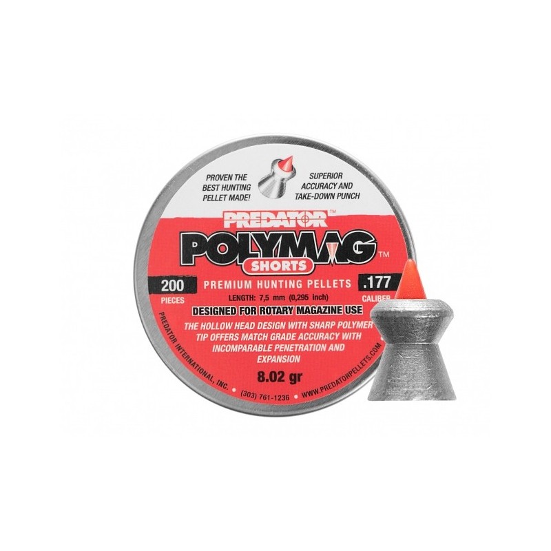   Śrut diabolo JSB Polymag Short 4,5 mm 200 szt. - 1 - Śrut 4,5 mm