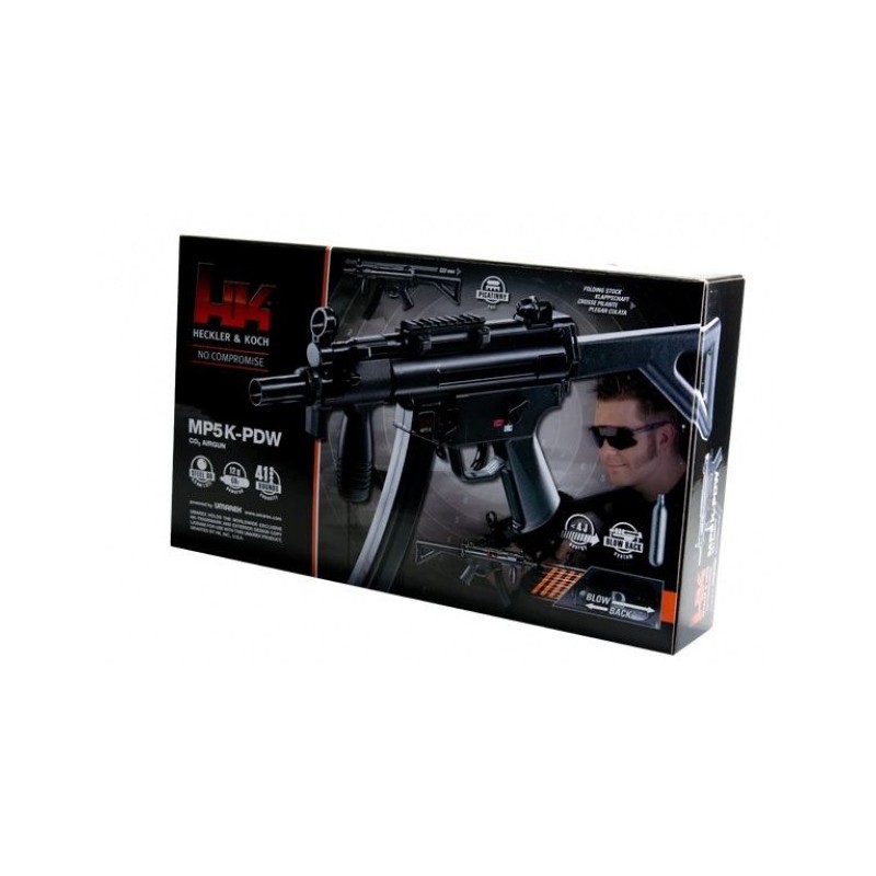   Pistolet maszynowy wiatrówka H&K Heckler&Koch MP5 K-PDW 4,5 mm BB CO2 - 2 - Karabinki Co2