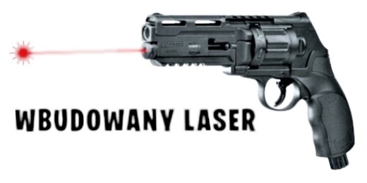 Broń na gumowe kule z wbudowanym celownikiem laserowym na przykładzie rewolweru HDR50L.